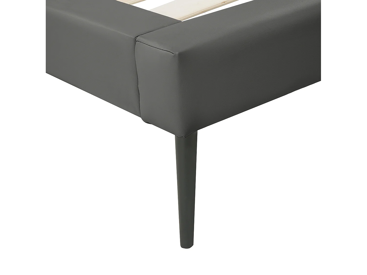 Bed Kunstleer ESSONNE 160 x 200 cm Grijs