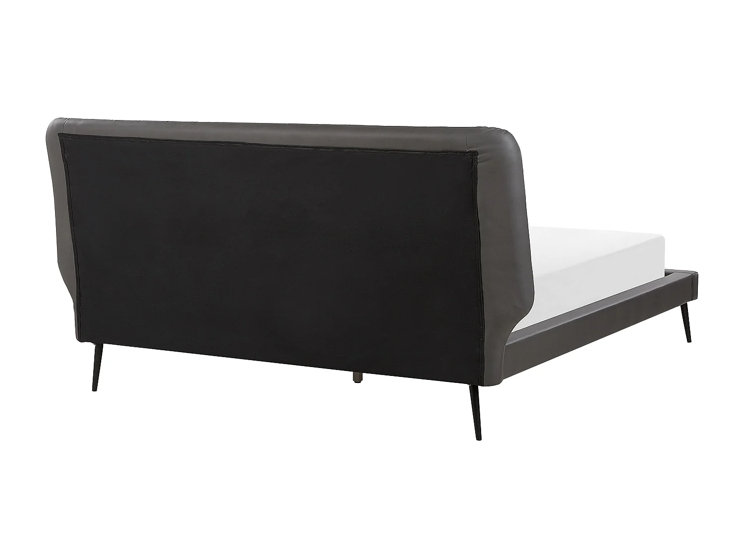 Lit avec sommier Cuir PU ESSONNE 160 x 200 cm Gris