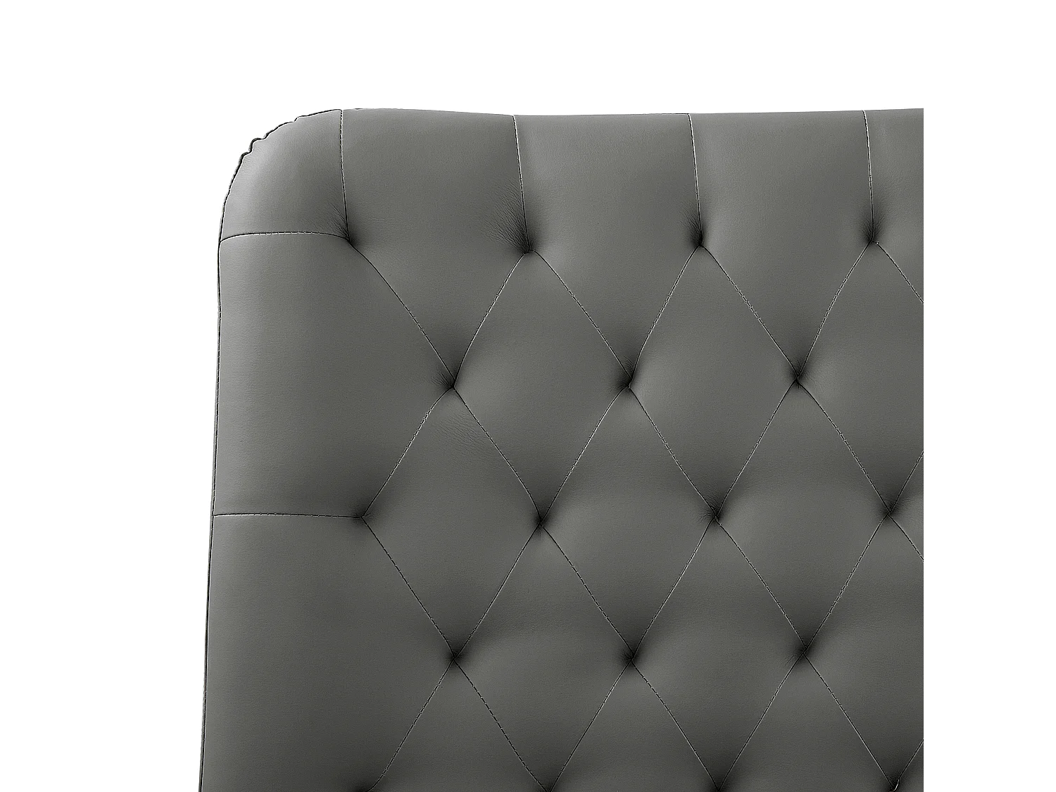 Lit avec sommier Cuir PU ESSONNE 160 x 200 cm Gris