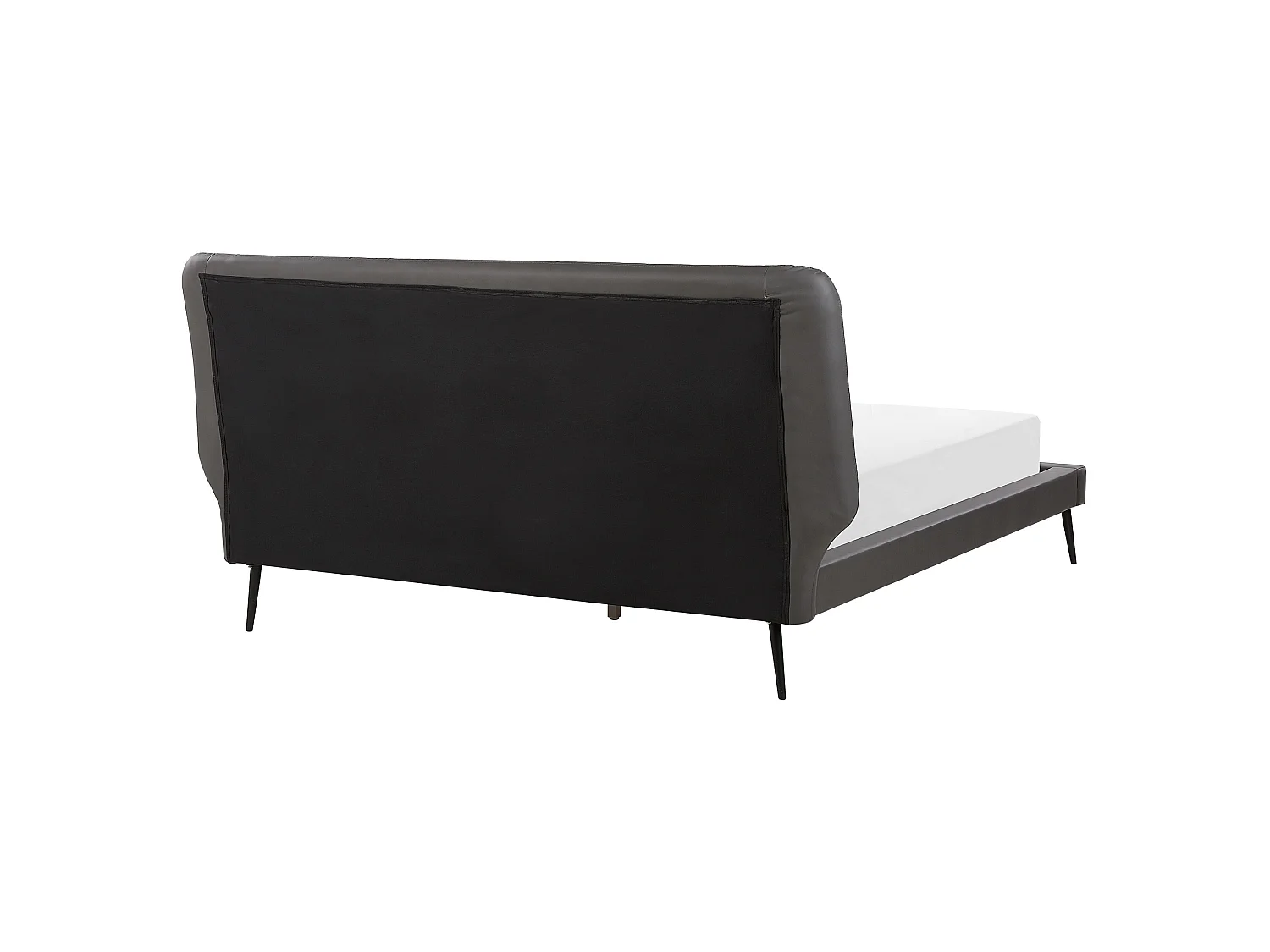 Bett mit Lattenrost Kunstleder ESSONNE 160 x 200 cm Grau