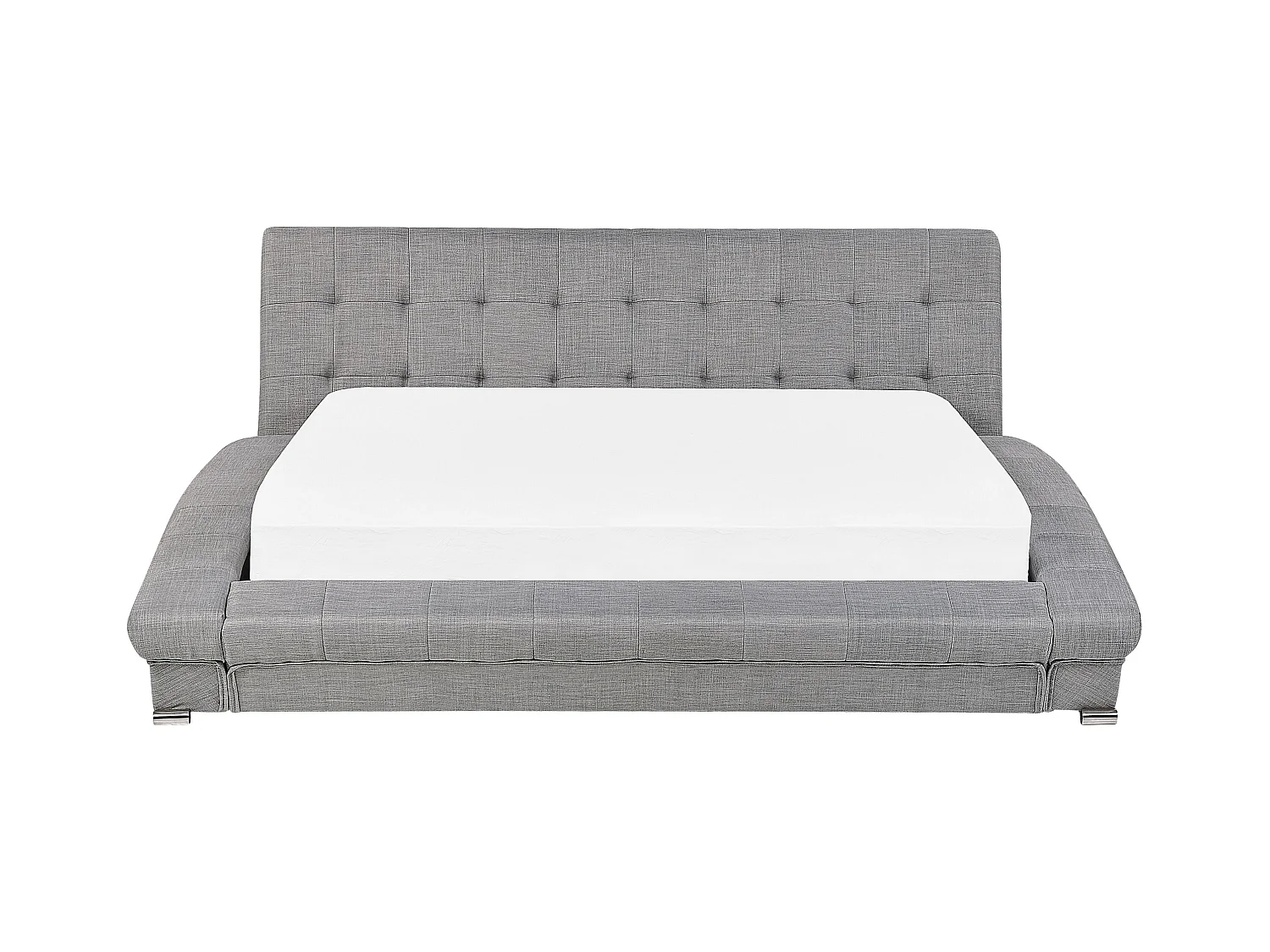 Lit avec sommier Tissu LILLE 160 x 200 cm Gris