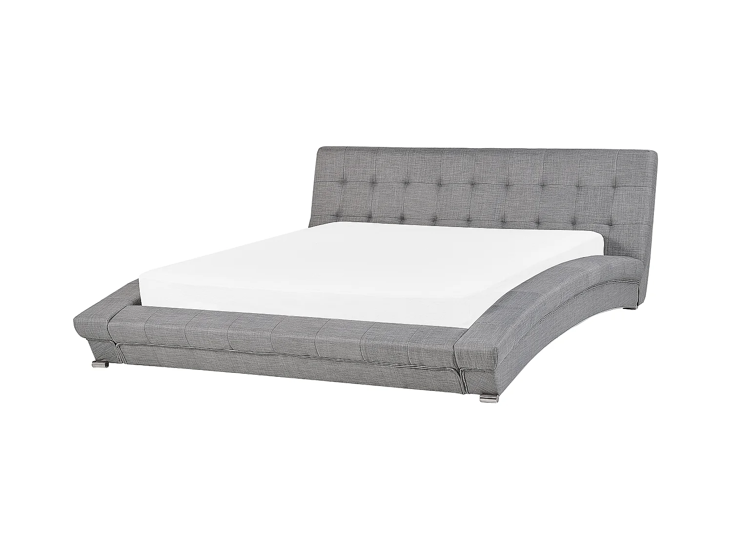 Lit avec sommier Tissu LILLE 160 x 200 cm Gris