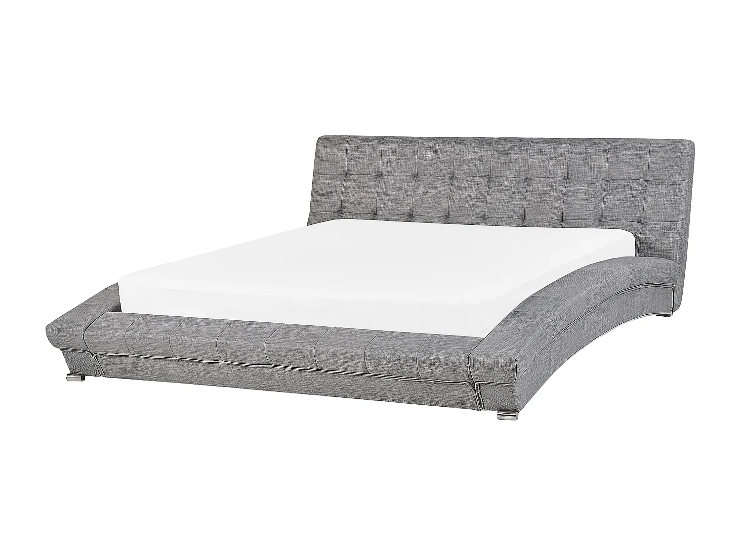 Lit avec sommier Tissu LILLE 160 x 200 cm Gris