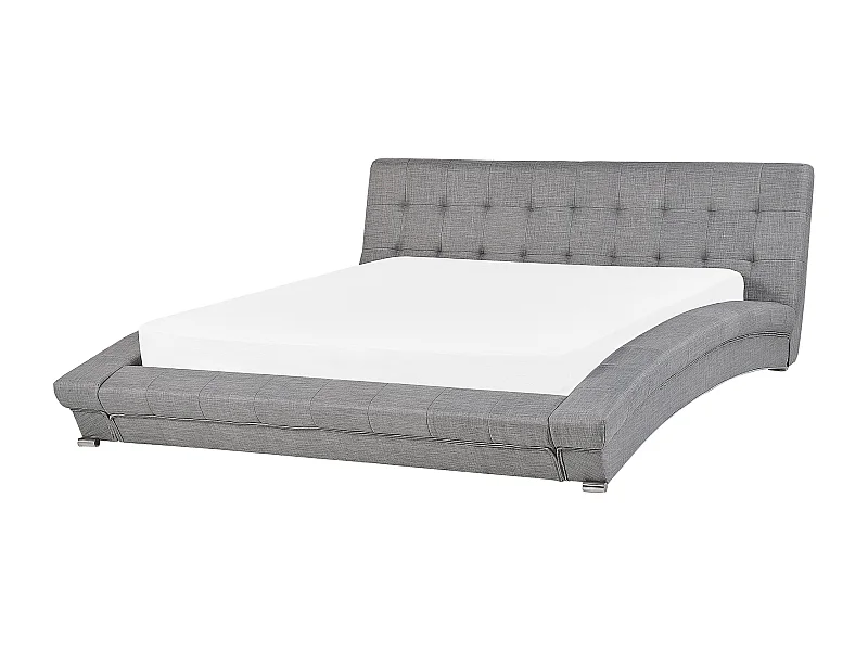 Letto Tessuto LILLE 160 x 200 cm Grigio