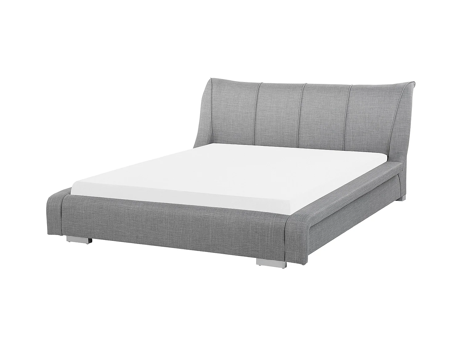 Lit avec sommier Tissu NANTES 160 x 200 cm Gris clair