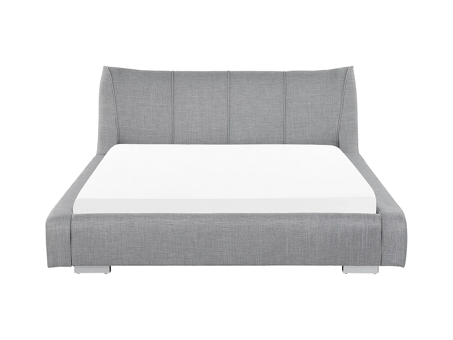 Lit avec sommier Tissu NANTES 160 x 200 cm Gris clair