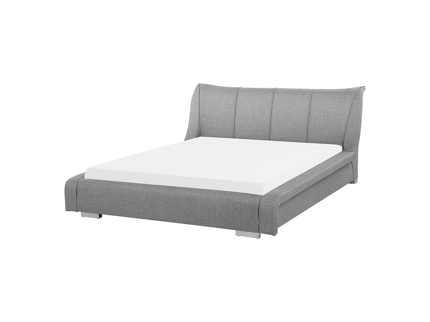 Lit avec sommier Tissu NANTES 160 x 200 cm Gris clair