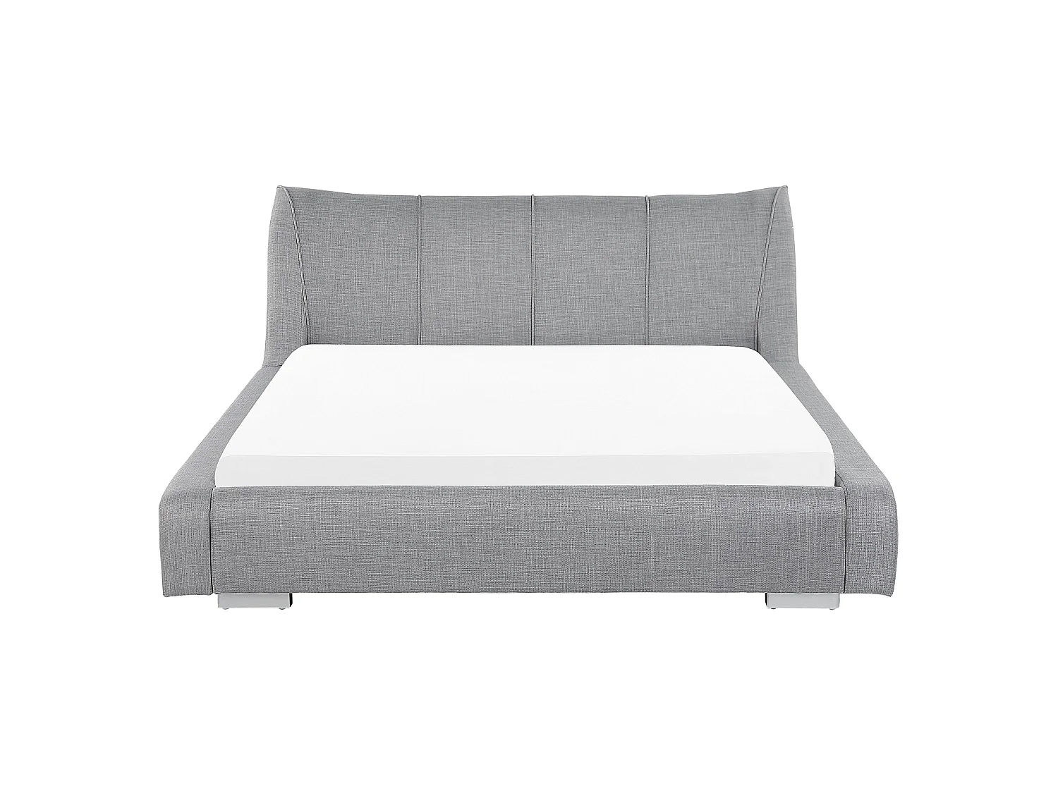 Lit avec sommier Tissu NANTES 160 x 200 cm Gris clair
