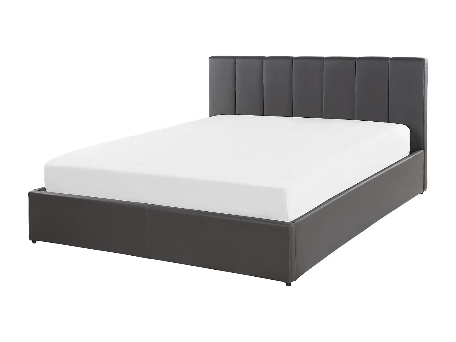 Bed met opbergruimte Kunstleer DREUX 140 x 200 cm Donkergrijs