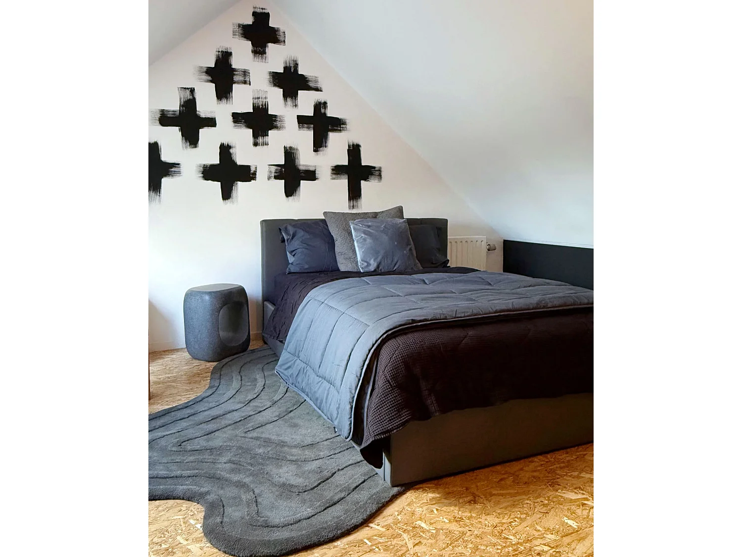 Lit ottoman Cuir PU DREUX 140 x 200 cm Gris foncé