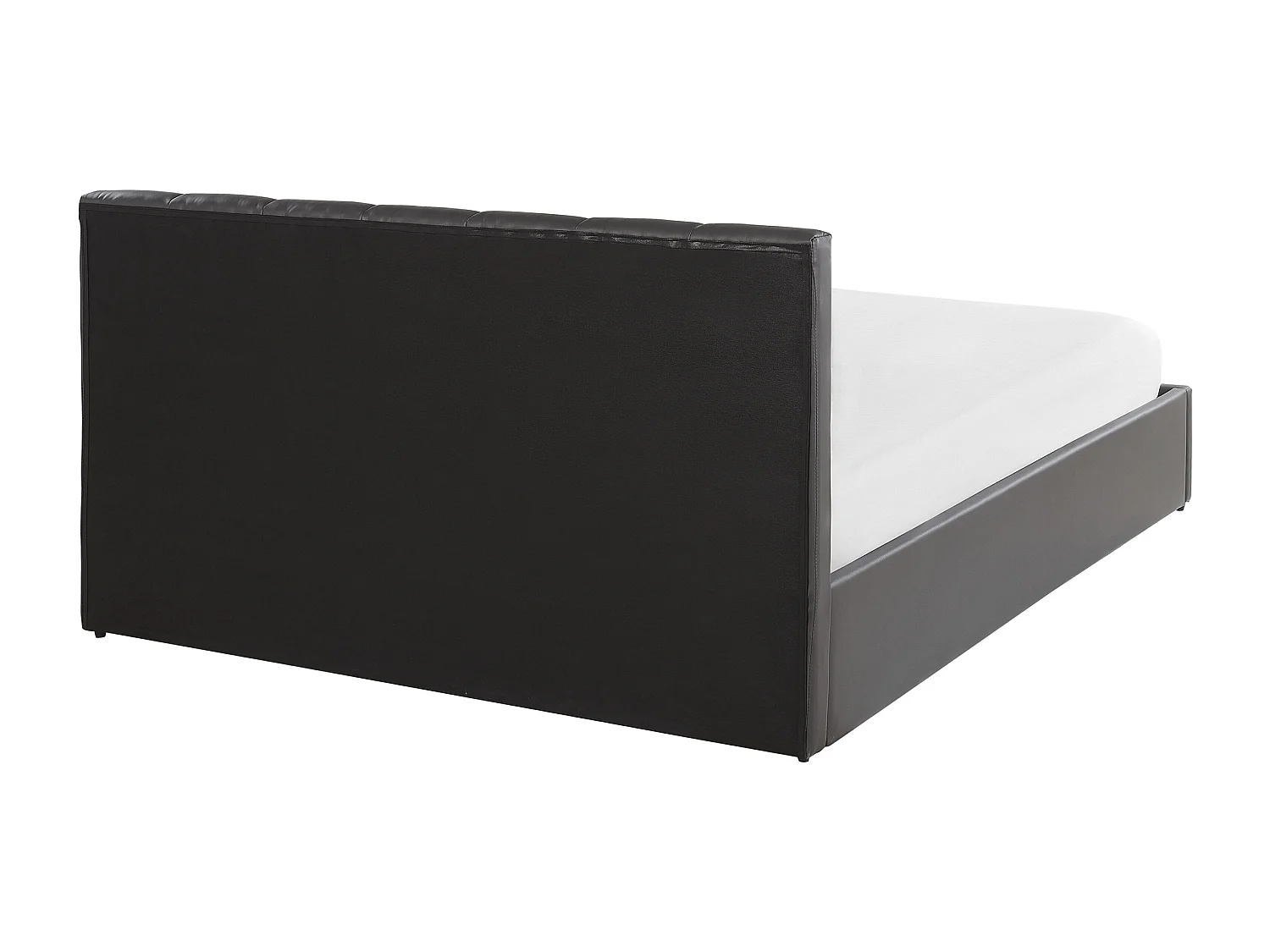 Cama baú Pele sintética DREUX 140 x 200 cm Cinzento escuro