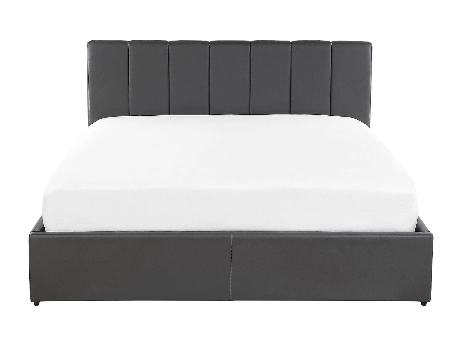 Cama baú Pele sintética DREUX 140 x 200 cm Cinzento escuro