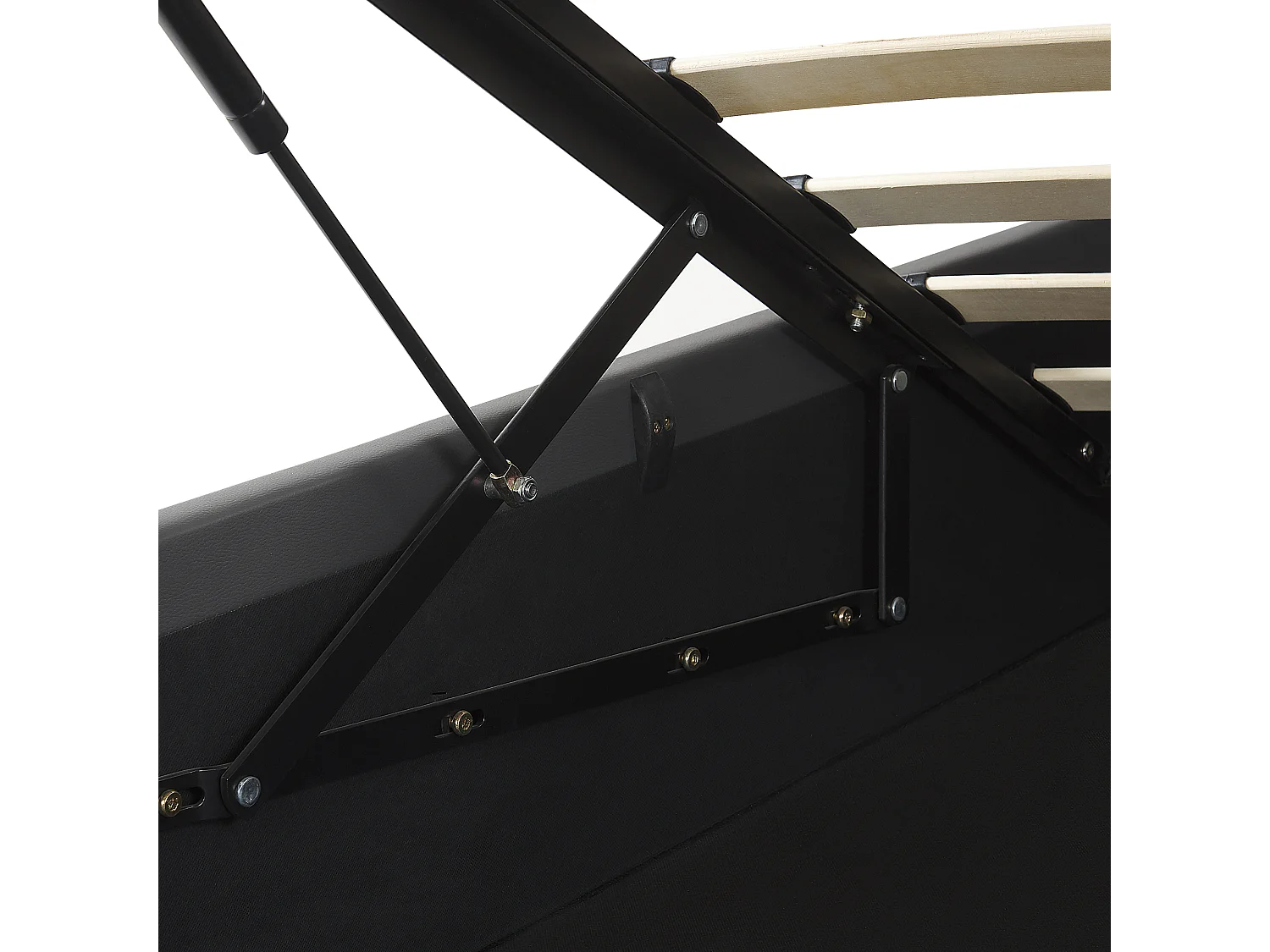 Cama baú Pele sintética DREUX 140 x 200 cm Cinzento escuro