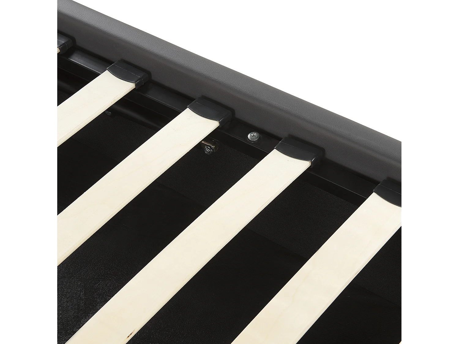 Cama baú Pele sintética DREUX 140 x 200 cm Cinzento escuro