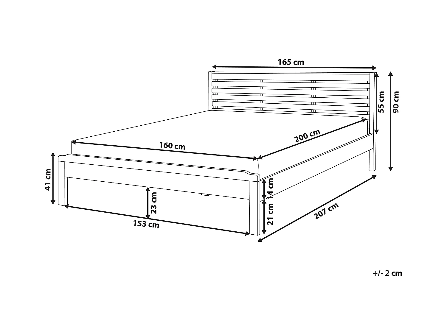Bed Dennenhout CARNAC 160 x 200 cm Donkerbruin