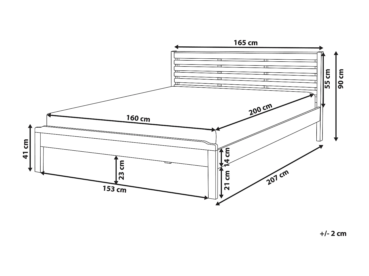Bed Dennenhout CARNAC 160 x 200 cm Donkerbruin