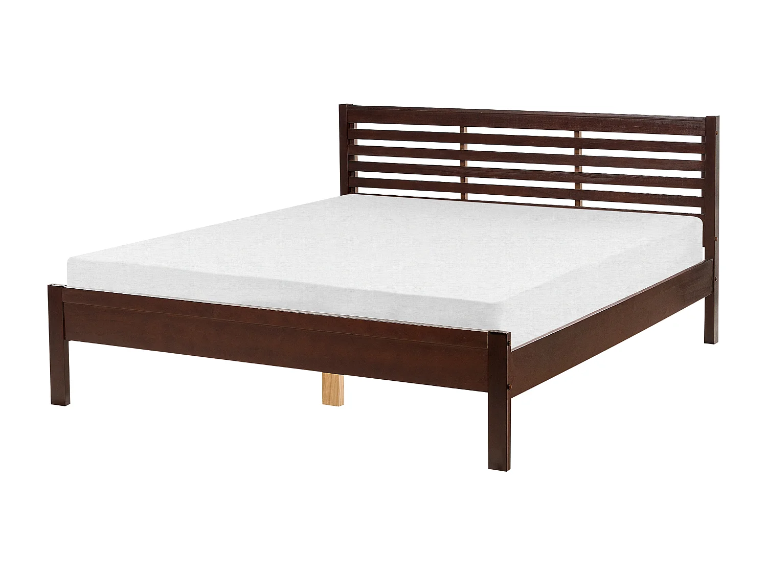 Lit avec sommier Bois de pin CARNAC 160 x 200 cm Marron foncé