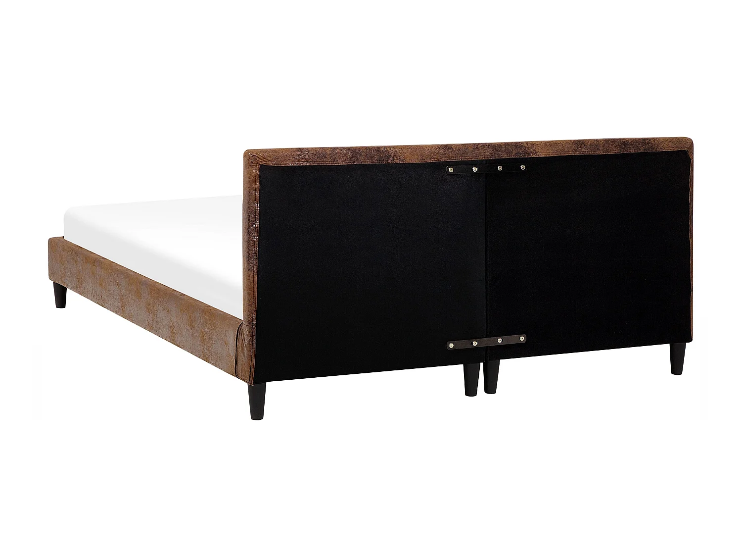 Lit avec sommier Cuir PU FITOU 160 x 200 cm Marron