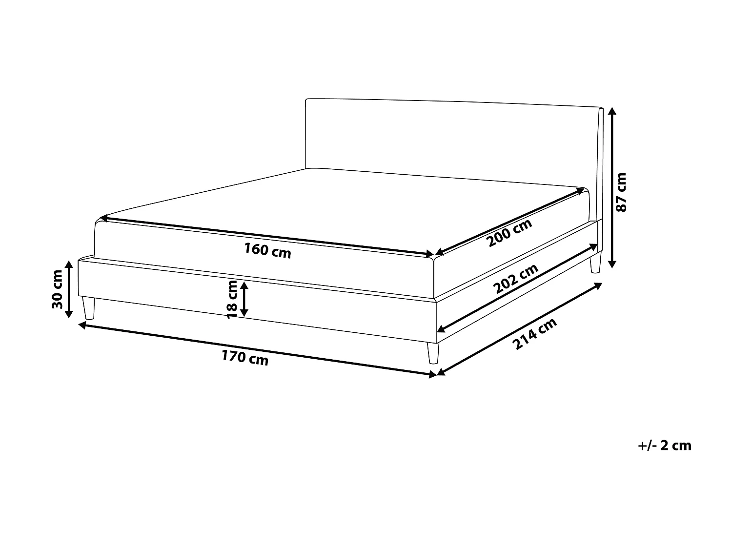 Lit avec sommier Cuir PU FITOU 160 x 200 cm Marron
