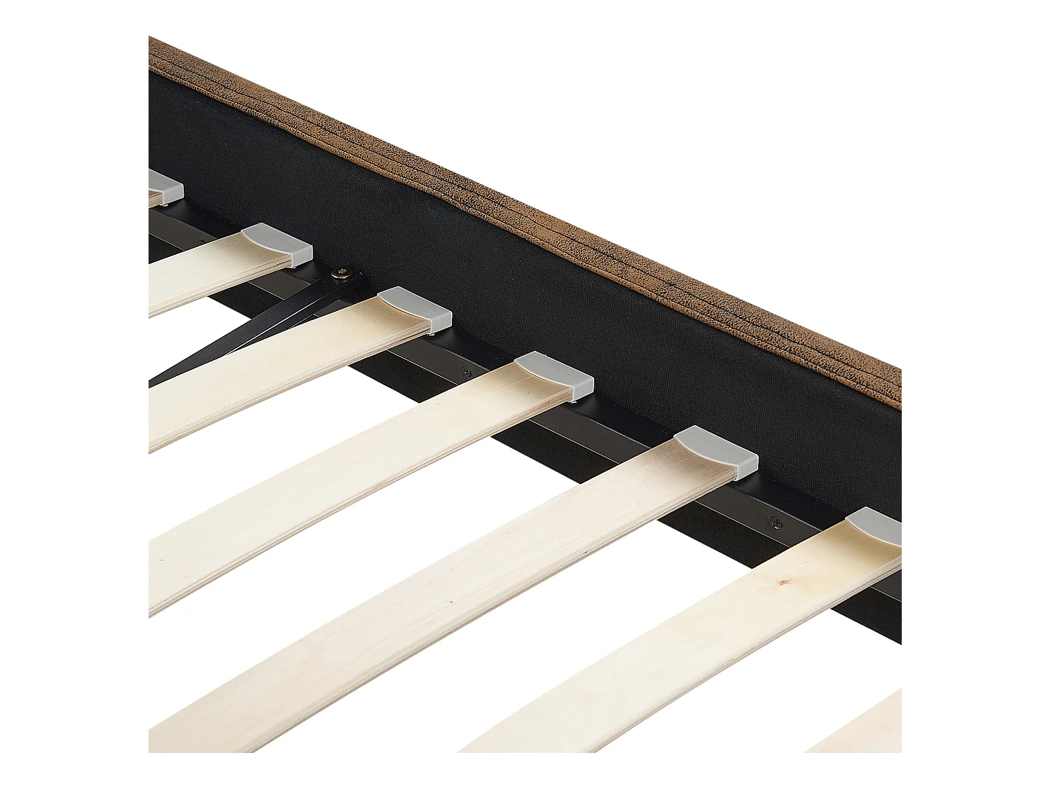 Lit avec sommier Cuir PU FITOU 160 x 200 cm Marron