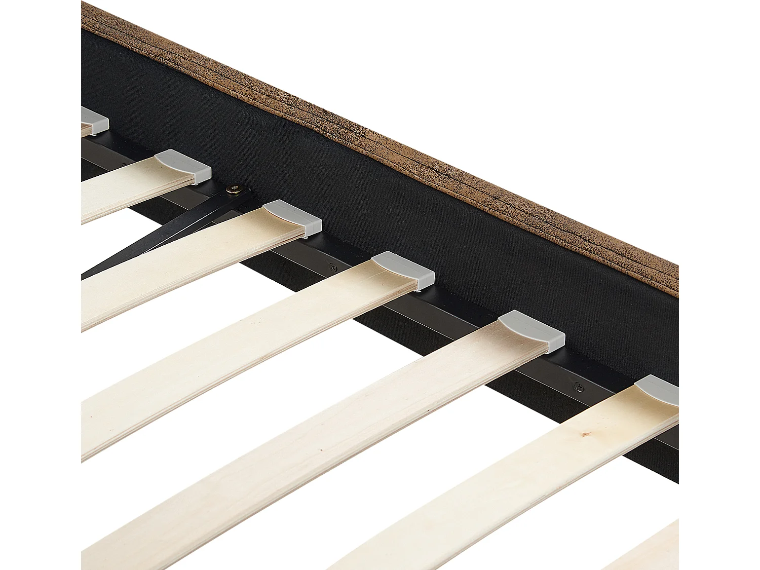 Modernes Doppelbett abnehmbarer Polsterbezug 160 x 200 cm Lederoptik braun Fitou