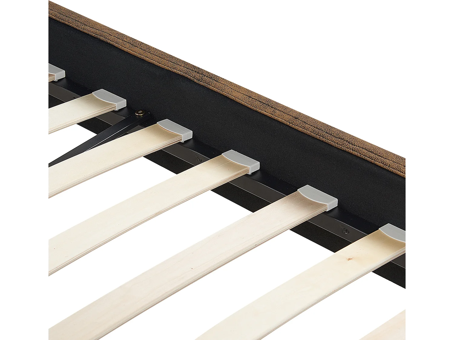 Lit avec sommier Cuir PU FITOU 160 x 200 cm Marron