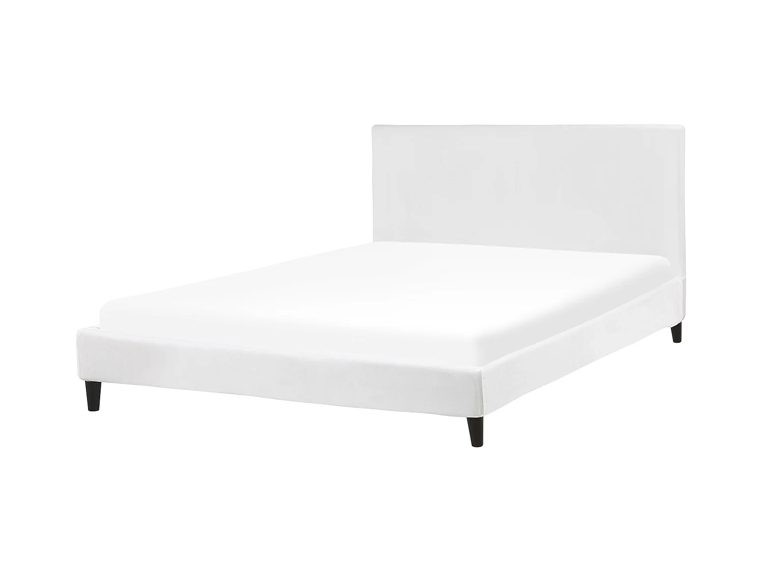 Lit avec sommier Velours FITOU 160 x 200 cm Blanc