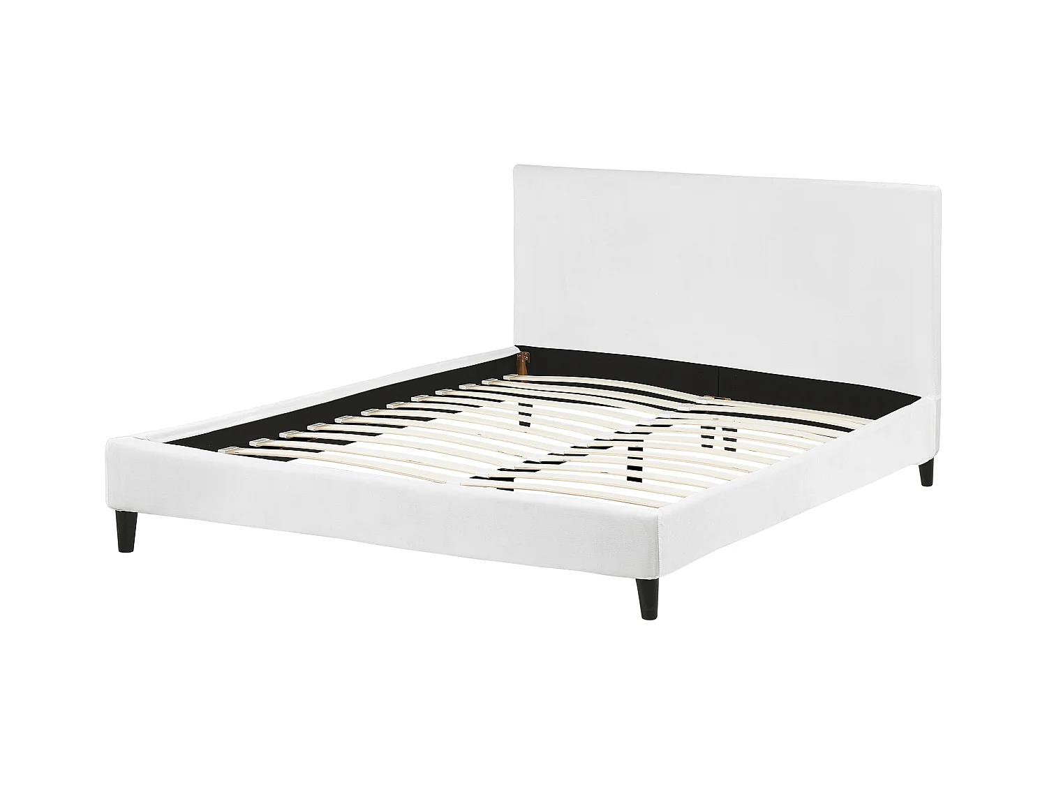 Lit avec sommier Velours FITOU 160 x 200 cm Blanc