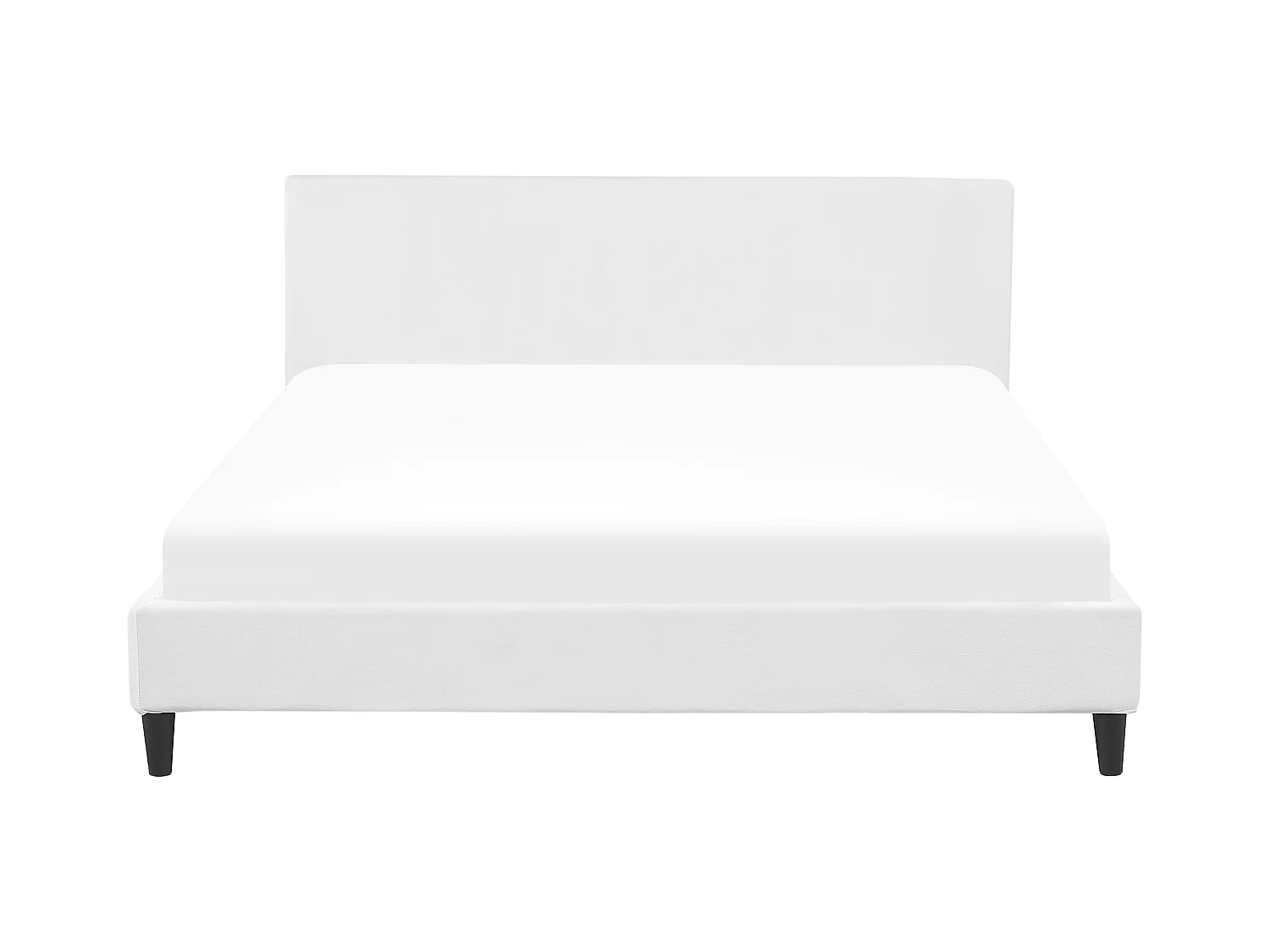 Lit avec sommier Velours FITOU 160 x 200 cm Blanc