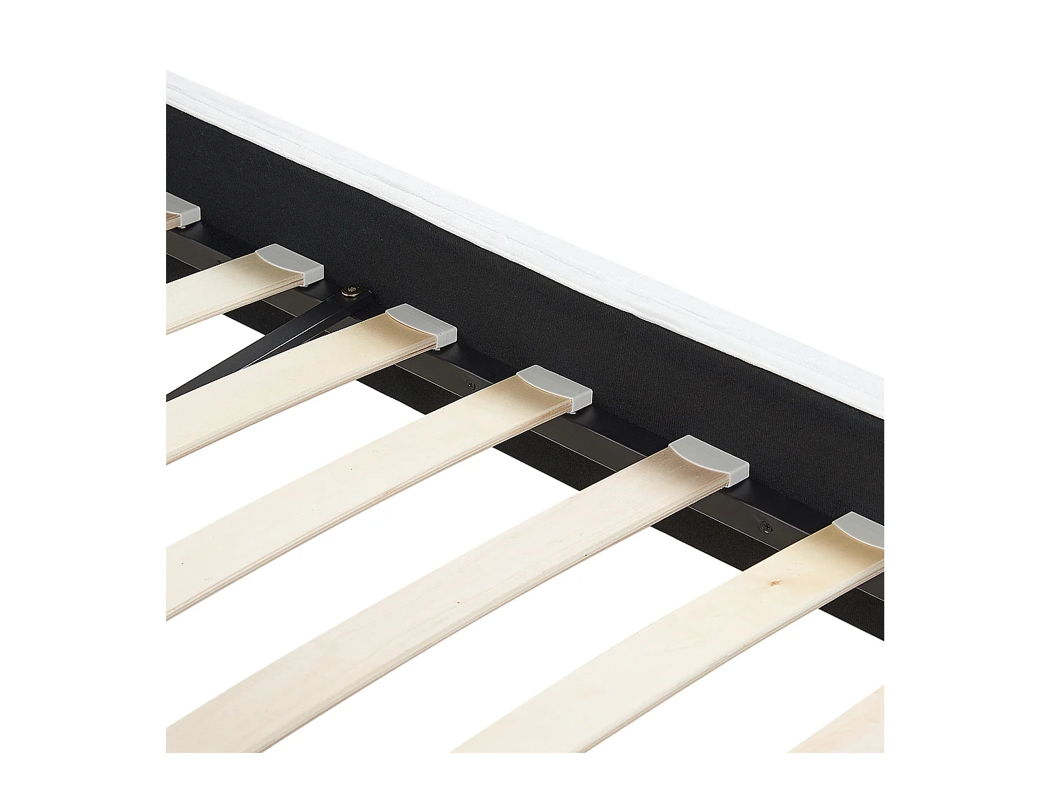 Lit avec sommier Velours FITOU 160 x 200 cm Blanc