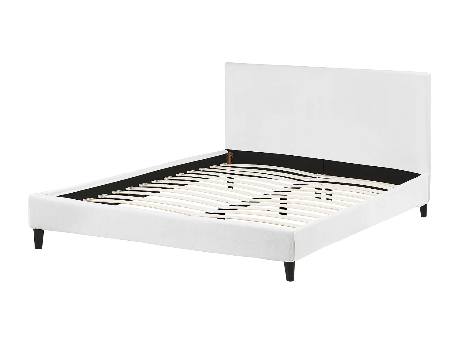 Lit avec sommier Velours FITOU 160 x 200 cm Blanc