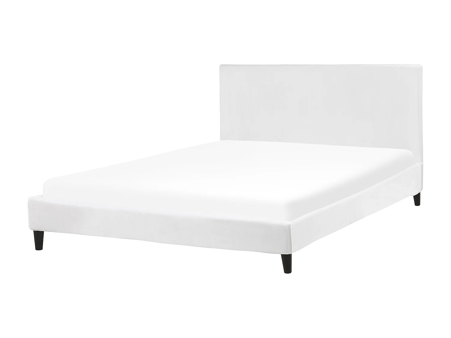 Lit avec sommier Velours FITOU 160 x 200 cm Blanc