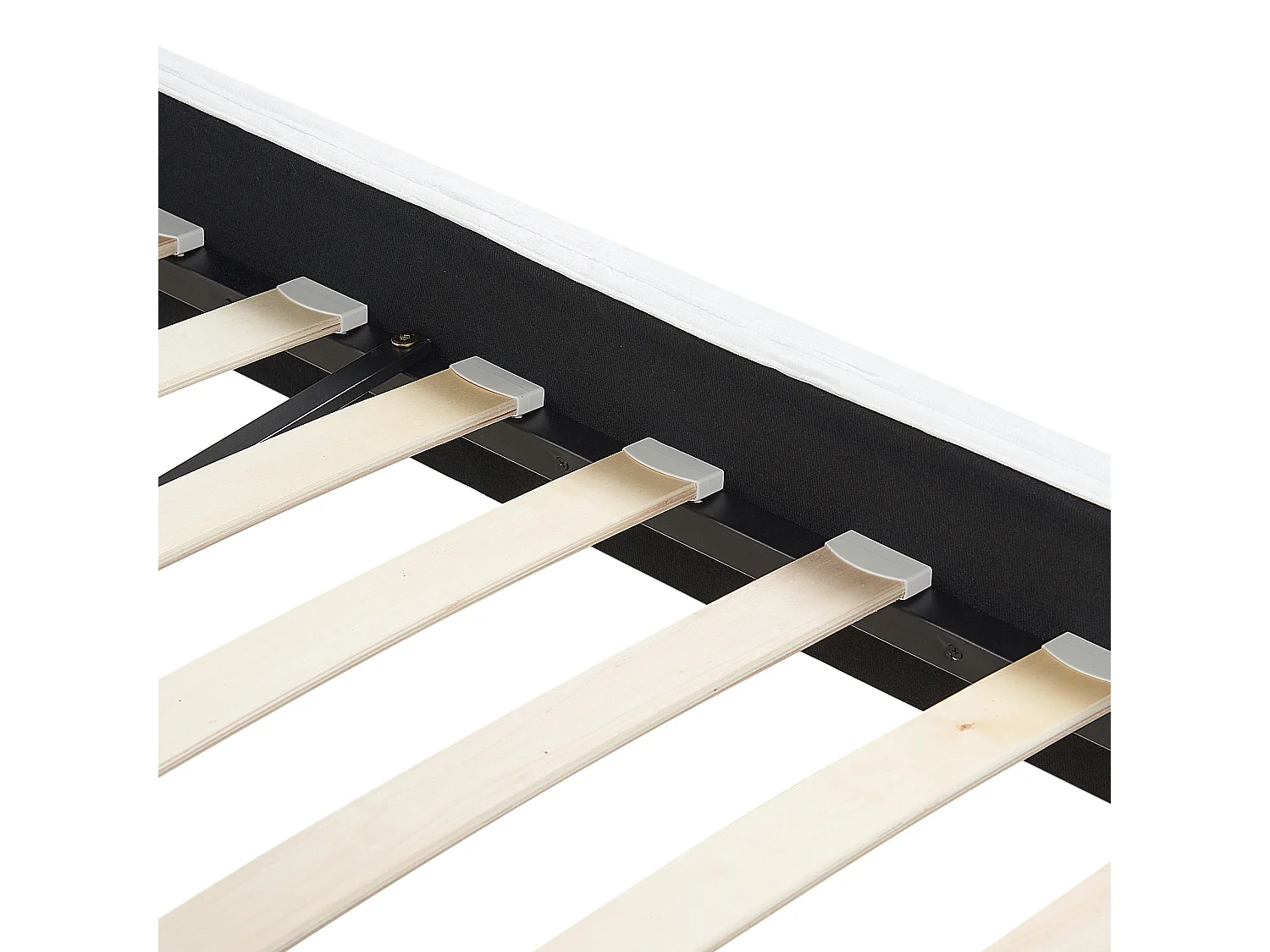 Lit avec sommier Velours FITOU 160 x 200 cm Blanc
