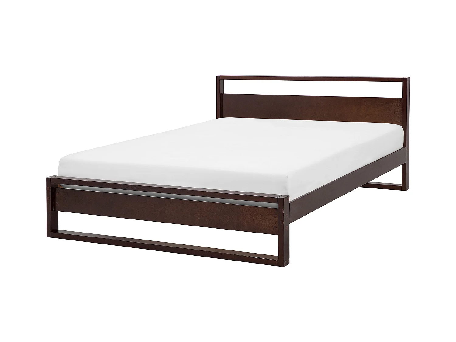 Lit avec sommier Bois de pin GIULIA 160 x 200 cm Marron foncé