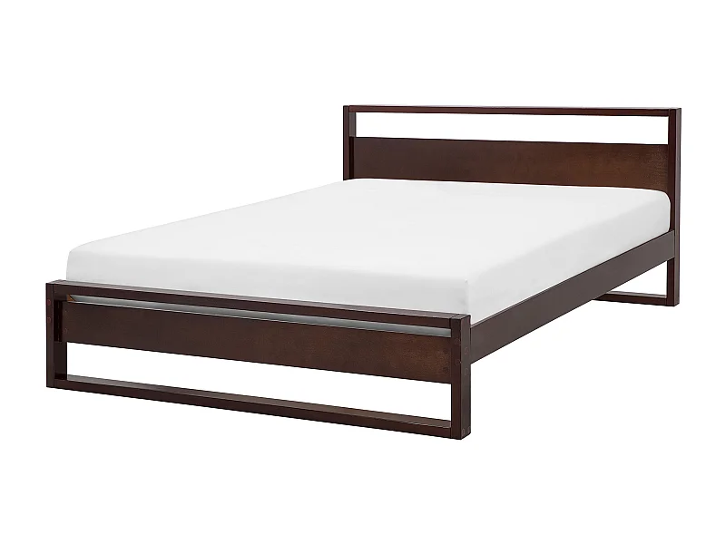 Lit avec sommier Bois de pin GIULIA 160 x 200 cm Marron foncé