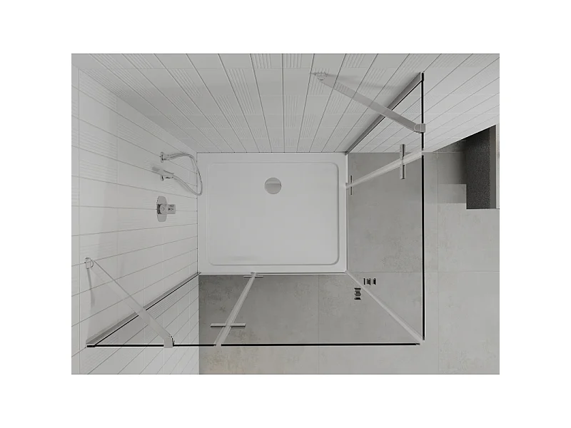 Mexen Roma Duo shower enclosure with hinged doors 80 x 70 cm, transparent, chrome + Flat tray - 854-080-070-01-02-4010