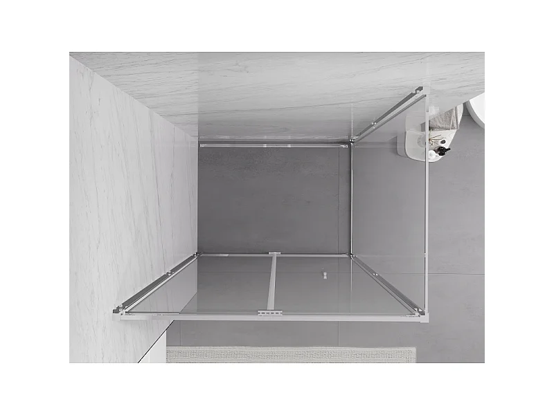 Mexen Exo sammenfoldelig brusekabine 90 x 100 cm, transparent, krom - 816-090-100-01-00