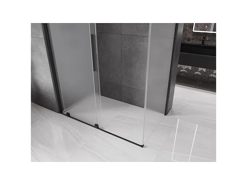 Mexen Velar schuifdouchecabine 130 x 75 cm, matglas, zwart - 871-130-075-31-70