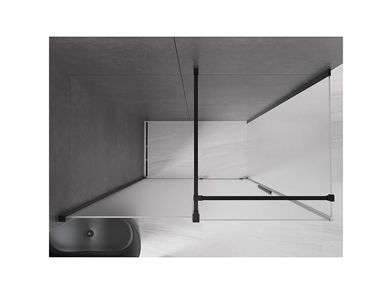 Mexen Velar schuifdouchecabine 130 x 75 cm, matglas, zwart - 871-130-075-31-70