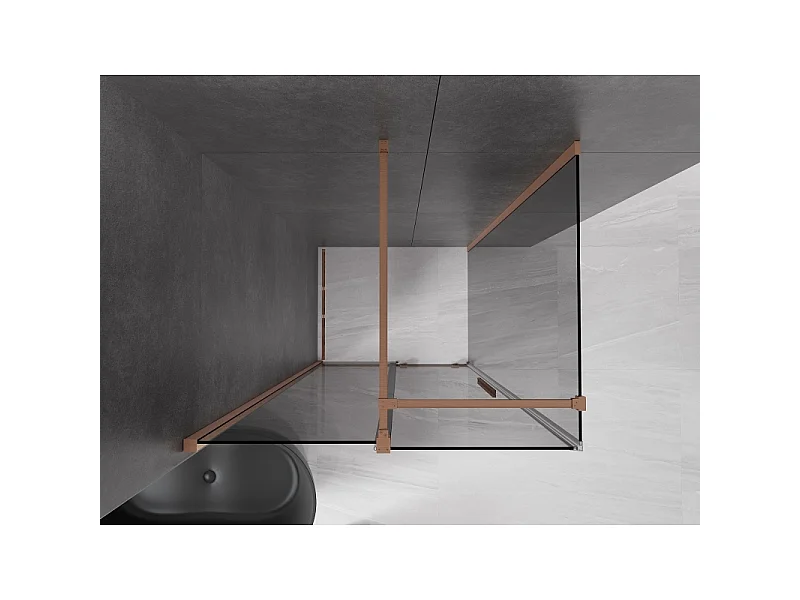 Mexen Velar drsna tuš kabina 100 x 80 cm, grafit, brušeni baker - 871-100-080-41-65