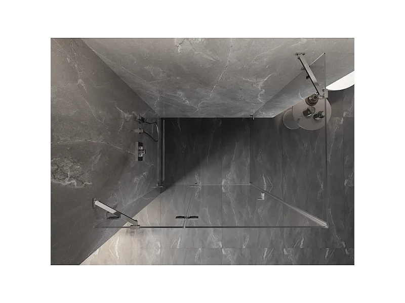 Mexen Lunar venstrehængslet brusekabine 95 x 80 cm, transparent, krom - 834-095-080-01-00-L