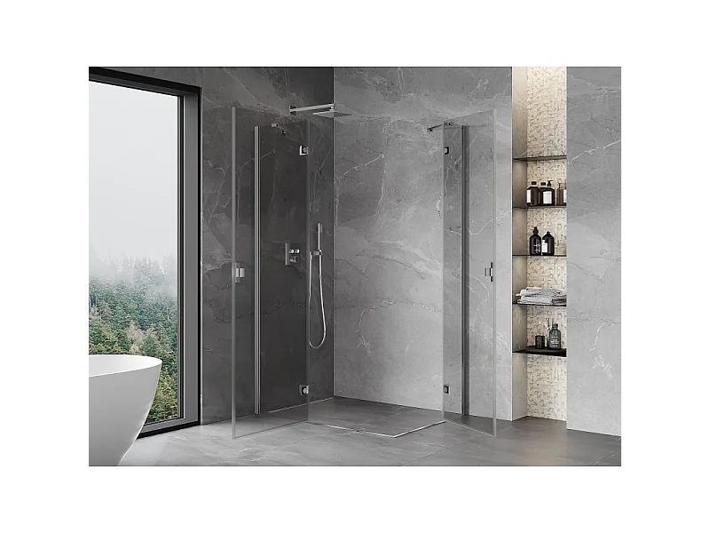 Mexen Mist-H Duo kabina prysznicowa uchylna lewa 90 x 85 cm, transparent, chrom - 8A5-090L-085P-01-00