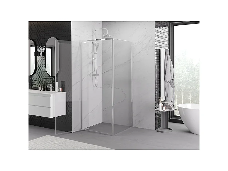 Mexen Exo kabina prysznicowa uchylna 95 x 95 cm, transparent, chrom - 8181-095-095-01-00