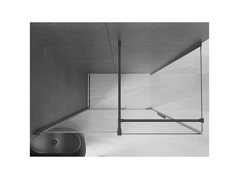Mexen Velar schuifdouchecabine 160 x 75 cm, transparant, gun metal - 871-160-075-01-95