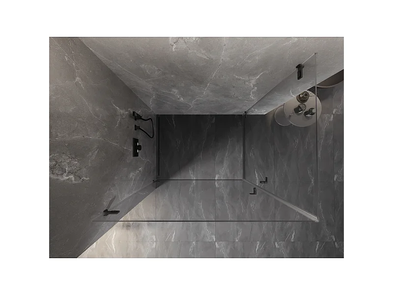 Mexen Lunar-B Duo hængslet brusekabine 90 x 85 cm, transparent, børstet gun gray - 832-090L-085P-66-00