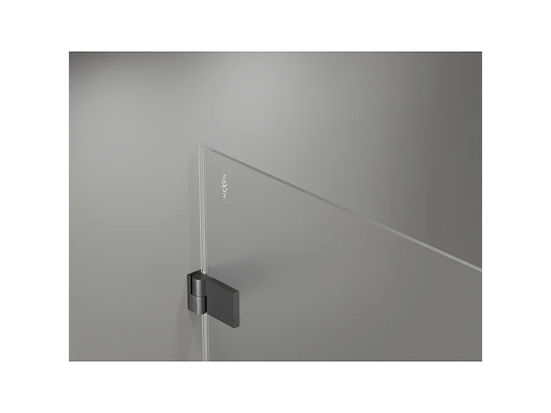 Mexen Lunar-B Duo hængslet brusekabine 90 x 85 cm, transparent, børstet gun gray - 832-090L-085P-66-00