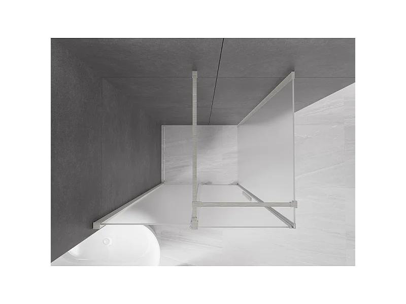 Mexen Velar schuifdouchecabine 100 x 70 cm, matglas, geborsteld nikkel - 871-100-070-31-97