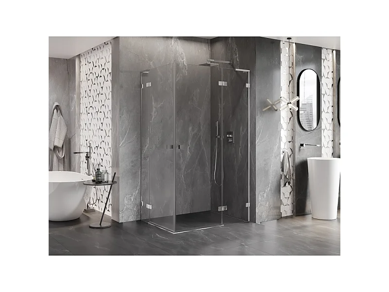 Mexen Lunar L Duo kabina prysznicowa uchylna prawa 105 x 100 cm, transparent, chrom - 834L-105P-100L-01-00