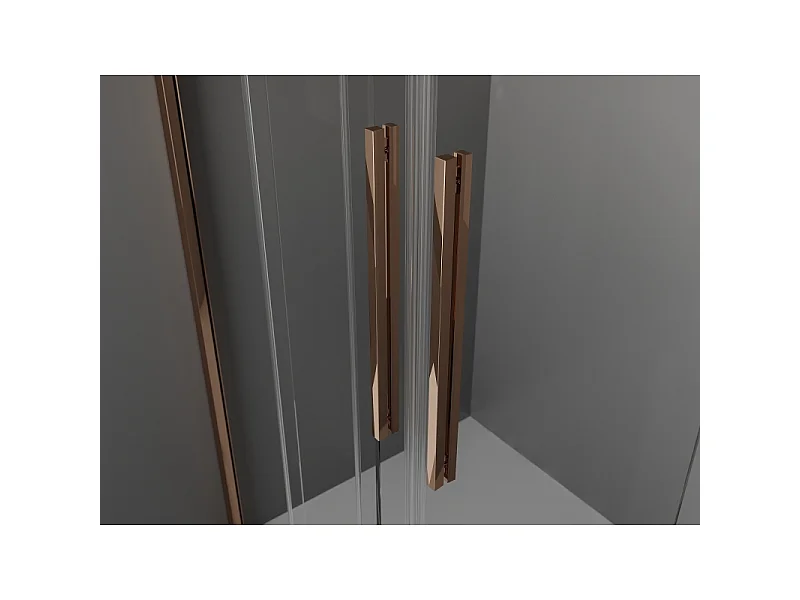 Mexen Velar Duo Schiebedusche 100 x 100 cm, transparent, Roségold - 871-100-100-02-60