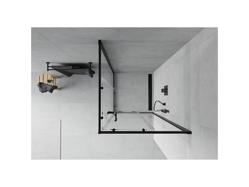 Mexen Rio vierkante douchecabine 90 x 90 cm, transparant, zwart - 860-090-090-70-00